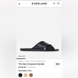 Everlane “The Day Crossover” sandal size 8 Black- worn once